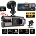 Two/Triple Camera Dash Cam - Infrared Night Vision, 1080P Front And 720P Rear, 170° Wide Angle & Built-In Audio - Optional 32GB Card, Loop Recording, G-Sensor - Perfect Vehicle Safety Camera 24 Hours Parking Mode for New Cars Or Holiday Gifts