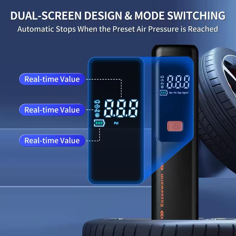 Air Pump for Car Tires, Tire Inflator Portable Air Compressor, Tire Air Pump for Car, Suitable for Bicycle Tires, Motorcycle Tires, And Various Types Of Balls, Portable Air Compressor for Tire Inflator, Tire Pressure Gauge, Car Accessories